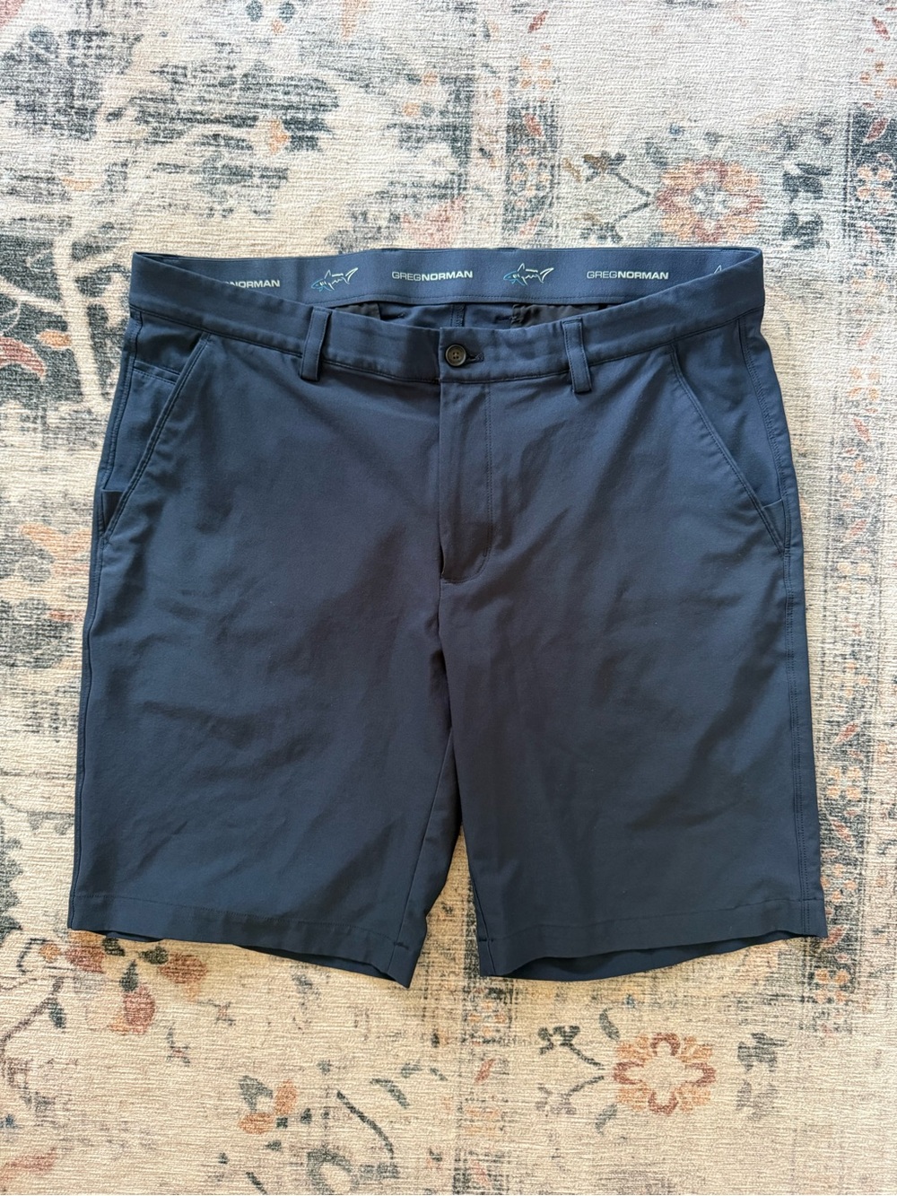 Greg Norman Collection Navy Flat Front Performance Shorts